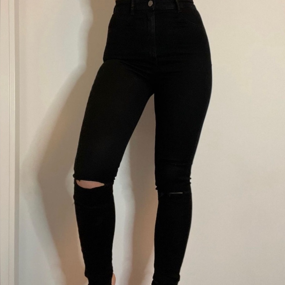 Zara black high rise skinny jeans